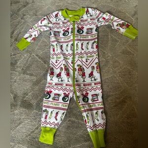 Hanna Andersson Green and White Footies One Piece